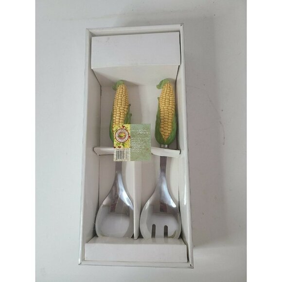 Corn Cob Handle Stainless Steel Serving Utencils - Picture 1 of 6